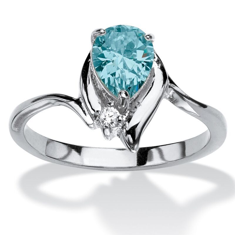 パームビーチジュエリー レディース アクセサリー リング PalmBeach Jewelry Simulated Birthstone and Crystal Silvertone Ring Dece