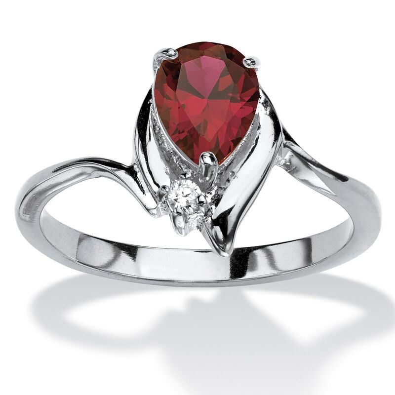 パームビーチジュエリー レディース アクセサリー リング PalmBeach Jewelry Simulated Birthstone and Crystal Silvertone Ring Janu