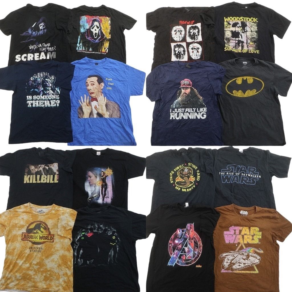 古着卸 まとめ売り 映画・ドラマ Tシャツ 16枚セット ( メンズ L ) マーベル ホラー 13日の金曜日 ゴーストフェイス 中古 古着 NF2295