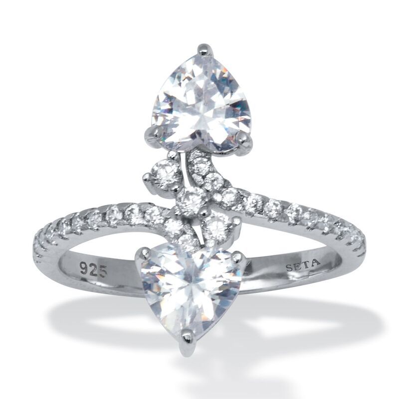 パームビーチジュエリー レディース アクセサリー リング PalmBeach Jewelry 192 TCW Heart Shaped Cubic Zirconia Sterling Silverin