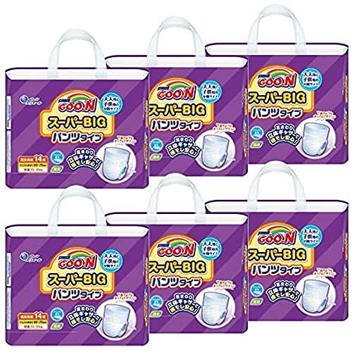 【パンツ スーパーBIG】グーン スーパーBIGパンツタイプ おむつ (15~35kg)84枚(14枚×6) [ケース販売] BigJu
