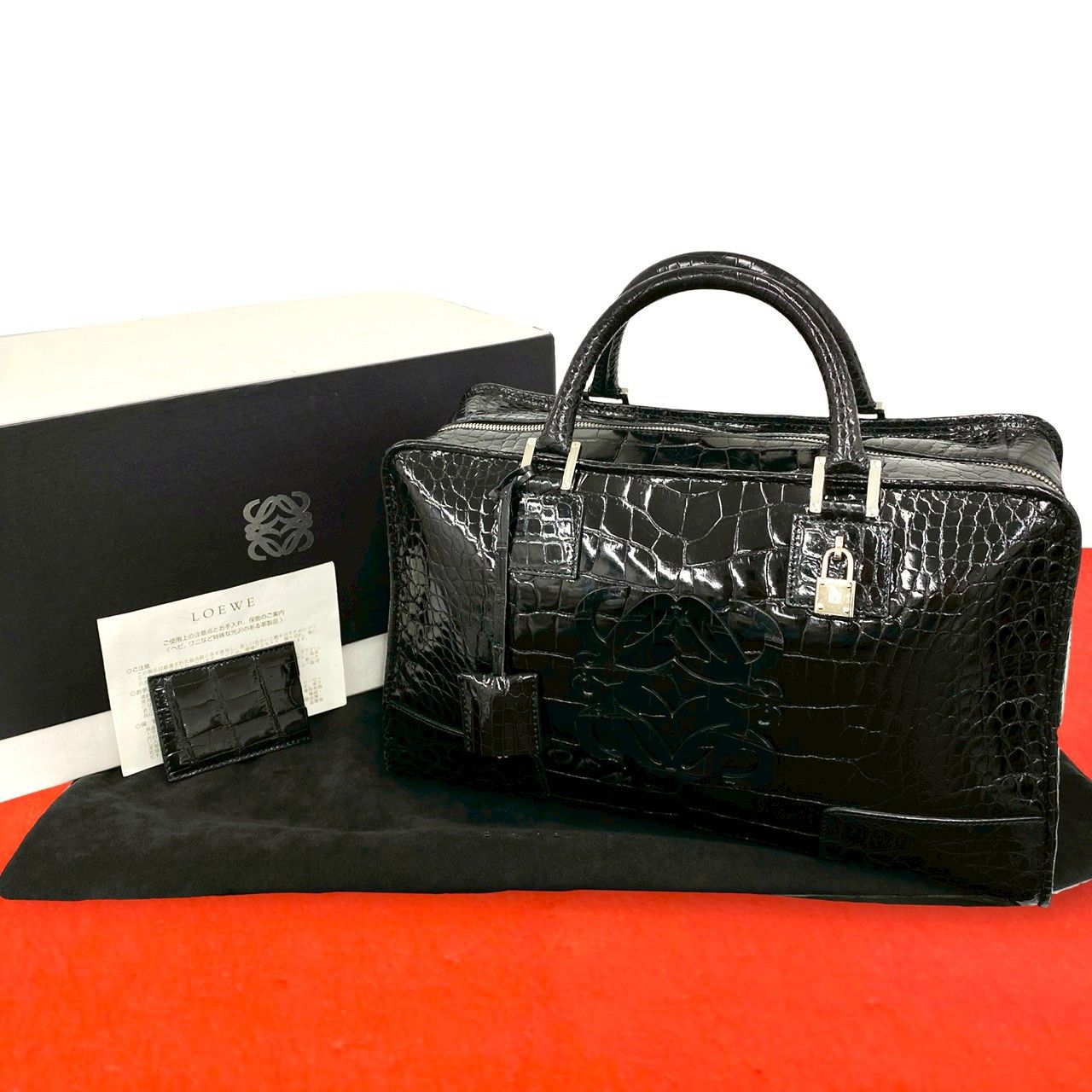 極 美品 箱 袋付き LOEWE ロエベ アマソナ 36 アナグラム ロゴ 
