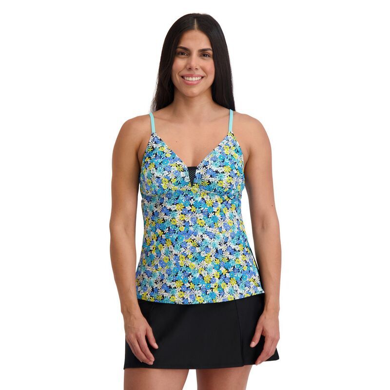 ゼロエクスポージャー レディース 水着 トップのみ Vネック フラワー柄 フラワー Womens ZeroXposur VNeck Floral Tankini Swim Top Glacier Va