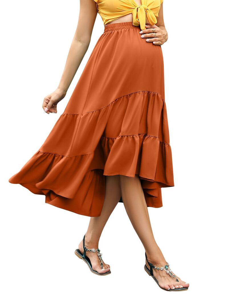 クリアフラワー レディース ボトムスカート A ライン プリーツ プリント マタニティ マキシ ClearFlower Maternity Skirt Womens Print Pleated Max