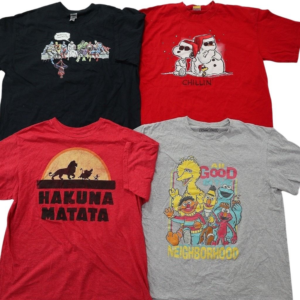 古着卸 キャラクター Tシャツ 15枚セット ( メンズ XL ) ナルト 鬼滅の刃 ドラゴンボール セサミストリート タートルズ 中古 古着 NF2467 古着卸 キャラクター Tシャツ 15枚セット ( メンズ XL ) ナルト 鬼滅の刃 ドラゴンボール セサミストリート タートルズ 中古 古着 NF2467