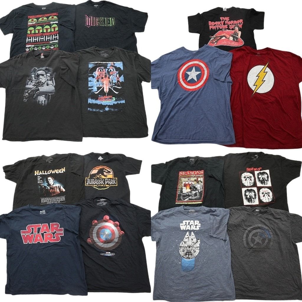 古着卸 まとめ売り 映画・ドラマ Tシャツ 15枚セット ( メンズ M/2XL ) スターウォーズ ホラー 13日の金曜日 マーベル 中古 古着 NF2484 12,950円