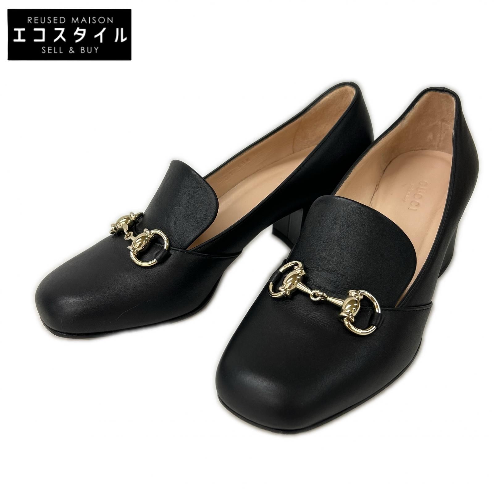 GUCCI　グッチ　【美品】466701 ホースビット スクエアトゥ パンプス　35 1/2