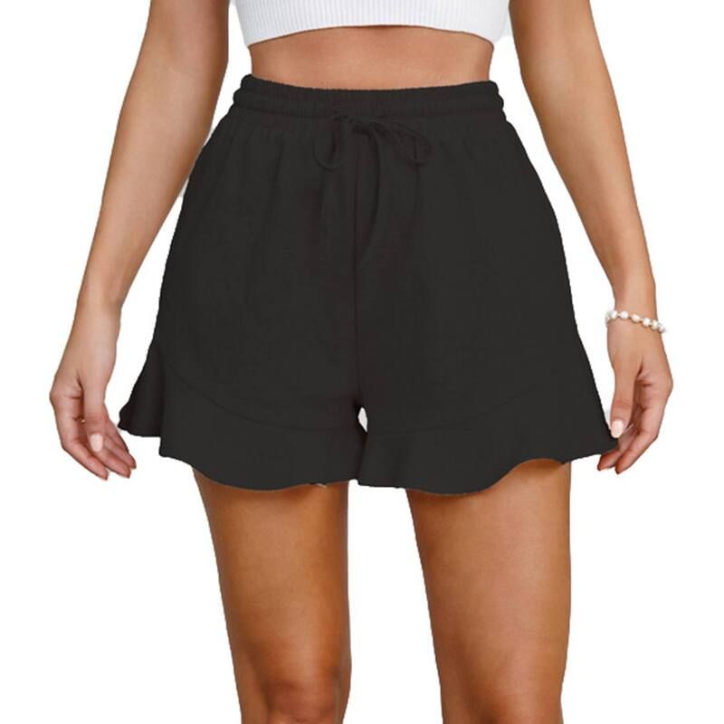 クリアフラワー レディース ボトムス ハーフパンツ・ショーツ フリル裾 フリル ショートパンツ ClearFlower Womens Elastic Waist Drawstring Casual S