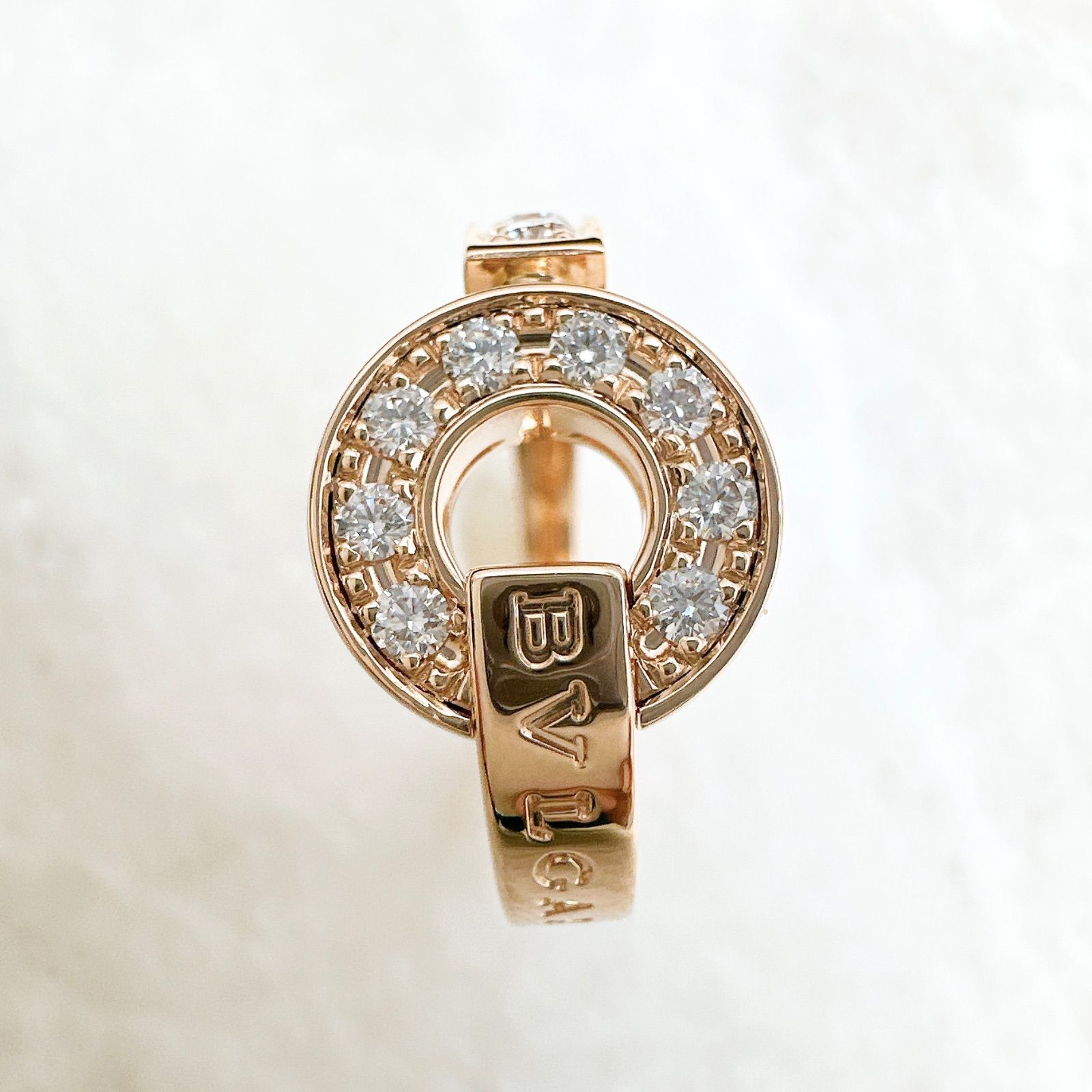 美品?BVLGARI ブルガリブルガリ ダイヤモンド ピンクゴールド リング 