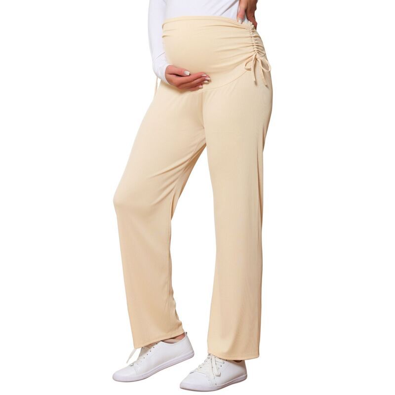 インスパイア シック レディース ボトムス カジュアルパンツ ワイドレッグ リブ ニット マタニティ INSPIRE CHIC Womens Maternity Pants Ribbed Knit P