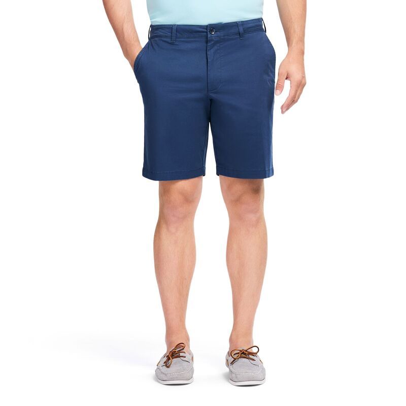 アイゾッド レディース ボトムス ハーフパンツ・ショーツ ショートパンツ Mens IZOD Saltwater Flat Front 95inch Twill Shorts Cadet Navy ネ