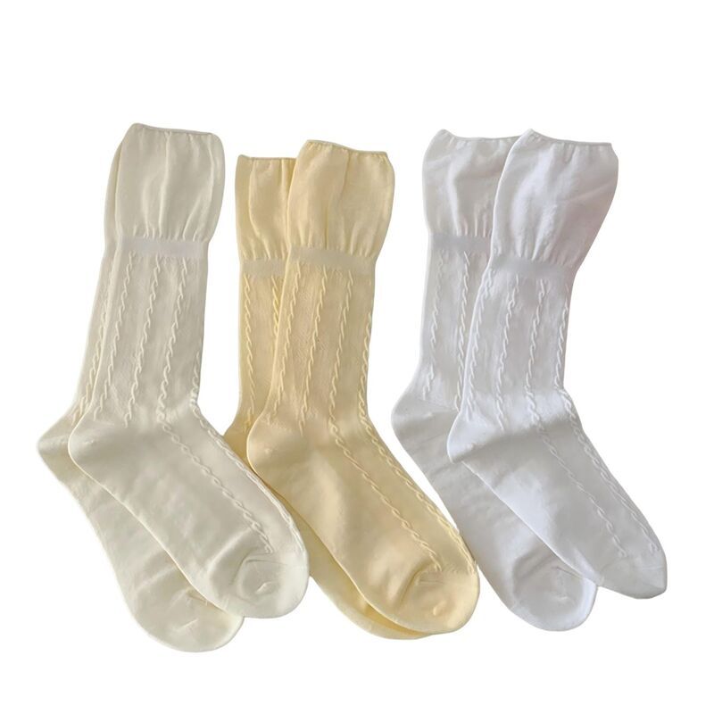 アンナカシ レディース アンダーウェア 靴下 ニット AnnaKaci 3Pair Textured Crew Socksoft Knit Fabricable Detail Comfortablev