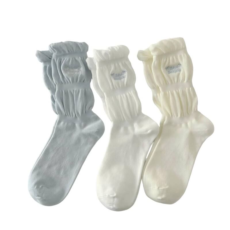 アンナカシ レディース アンダーウェア 靴下 フリル ニット AnnaKaci 3Pairuffle Crew Socksoft Stretch Knit Scrunch Detail Comfort
