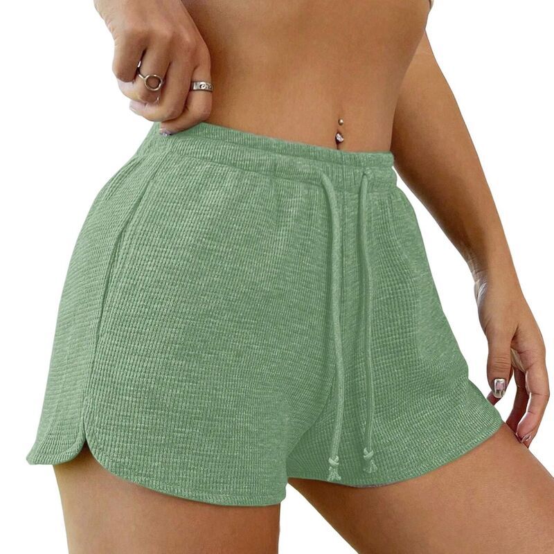イエスファッション レディース ボトムス ハーフパンツ・ショーツ ハイウエスト ショートパンツ Yesfashion Womensports Drawstring Elastic High Waist
