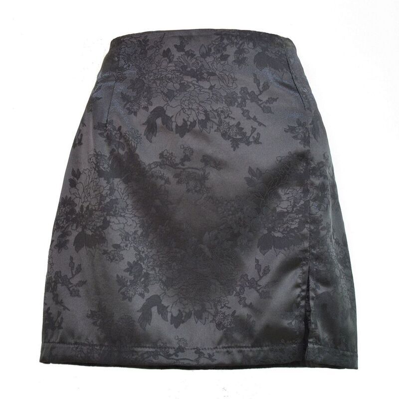 イエスファッション レディース ボトムスカート A ライン ハイウエスト ミニ Yesfashion Womens Elegant Jacquard Short Skirt Side Split Hi