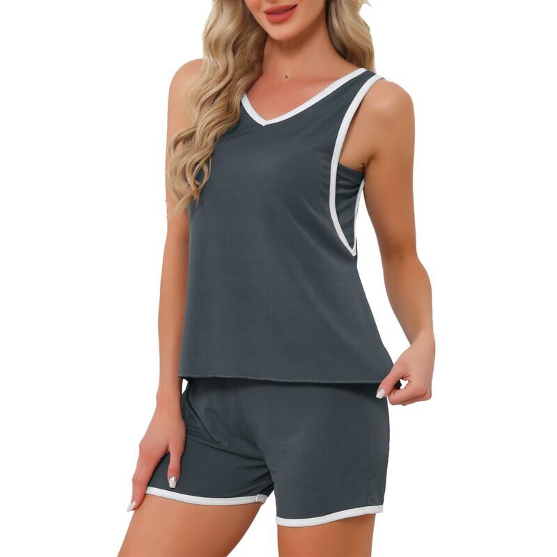 インスパイア シック レディース アンダーウェア ナイトウェア ショートパンツ INSPIRE CHIC Womens Pajama Set with Breast Pads Tank Top Sho