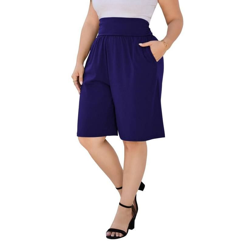 イエスファッション レディース ボトムス ハーフパンツ・ショーツ プラスサイズ ショートパンツ Yesfashion Womens Plusize Lounge Shorts with Pockets