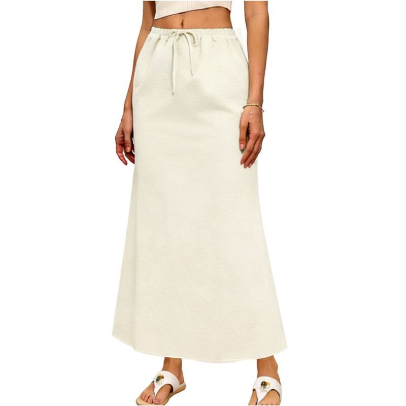 インスパイア シック レディース ボトムスカート マキシ INSPIRE CHIC Maxi Skirt for Women Casual Fishtail Elastic Waist Drawstr