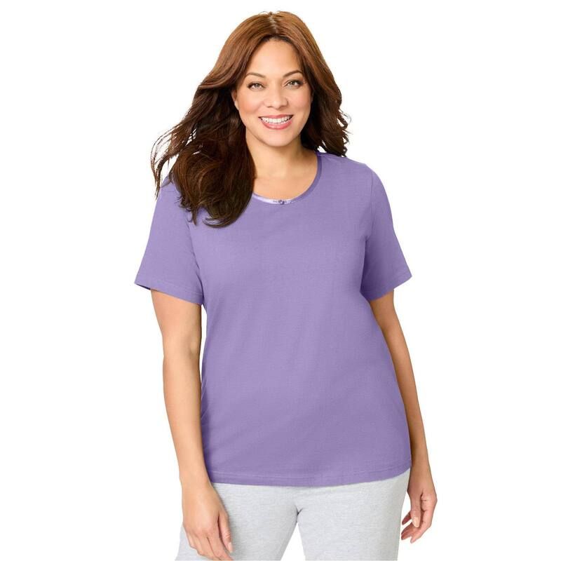 ドリームスアンドコー レディース アンダーウェア ナイトウェア プラスサイズ Tシャツ Dreams Co Plusize Sleep Tee Soft Iris