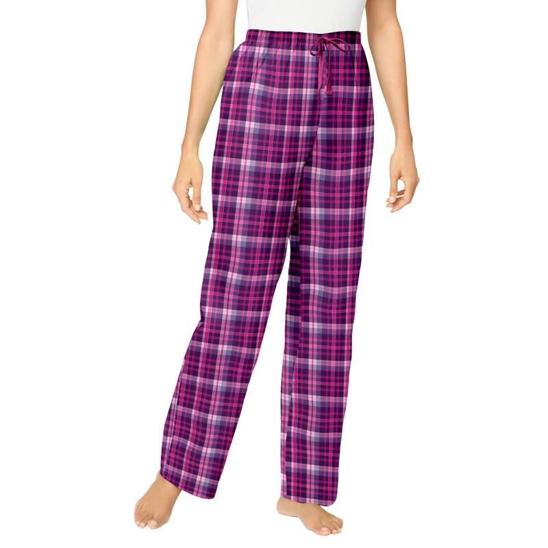 ドリームスアンドコー レディース アンダーウェア ナイトウェア プラスサイズ Dreams Co Plusize Woven Sleepant Dark Grape Plaid グレープ