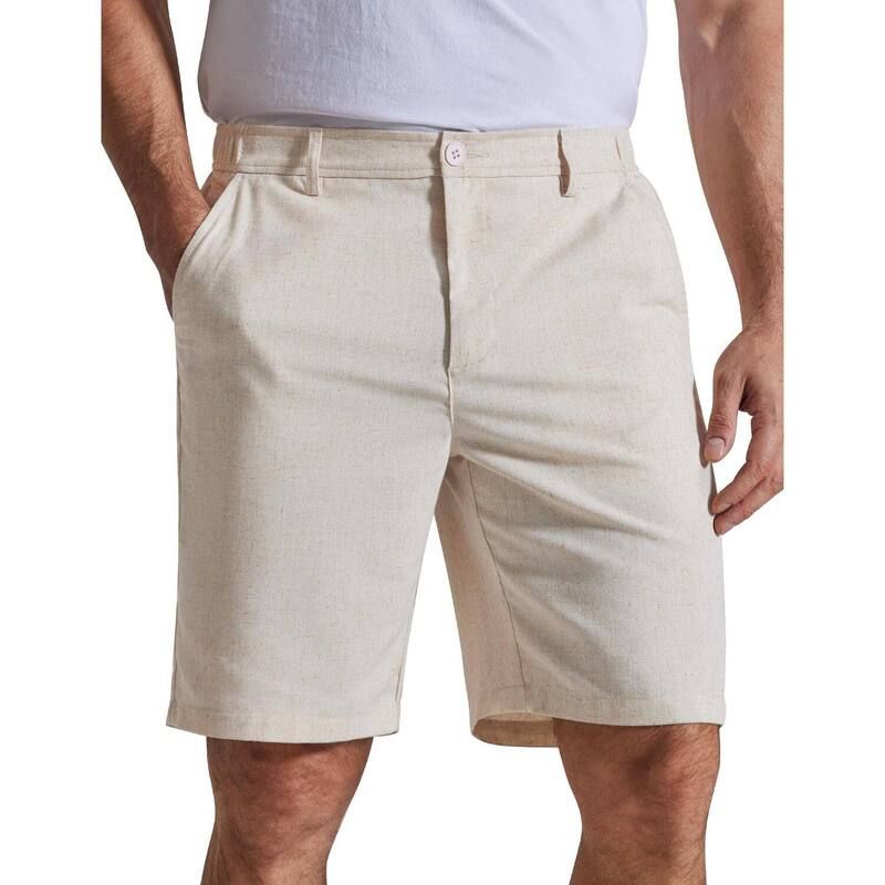 クーファンディ レディース ボトムス ハーフパンツ・ショーツ ショートパンツ リネン COOFANDY Men Linen Beach Shorts 9 Classic Fit Hybrid Wais