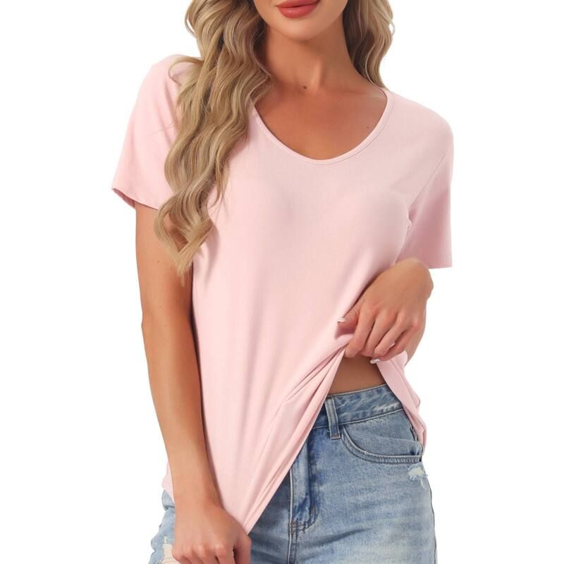 インスパイア シック レディース アンダーウェア ナイトウェア Vネック Tシャツ INSPIRE CHIC Womens T Shirtshort Sleeve Basic Tee Outfits 8,015円