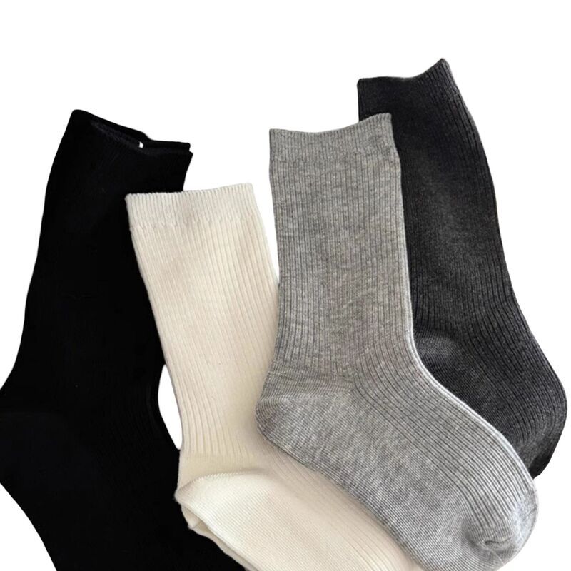アンナカシ レディース アンダーウェア 靴下 リブ ニット AnnaKaci Womens 4Pairibbed Knit Crew Socksoft Essential Socks for Casu