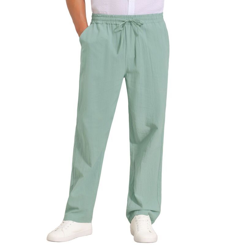 インスパイア シック レディース ボトムス カジュアルパンツ ドローコードウエスト リネン INSPIRE CHIC Mens Beach Pants Drawstring Waist Breatha