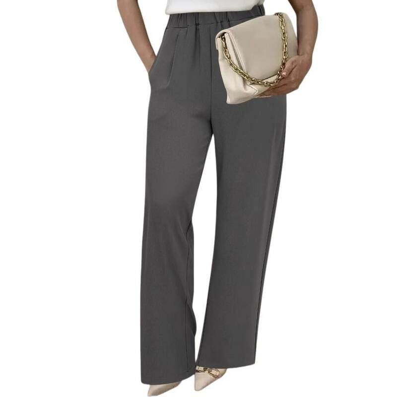 イエスファッション レディース ボトムス カジュアルパンツ ワイドレッグ Yesfashion Womens Business Casual Flowy Work Palazzo High Waist