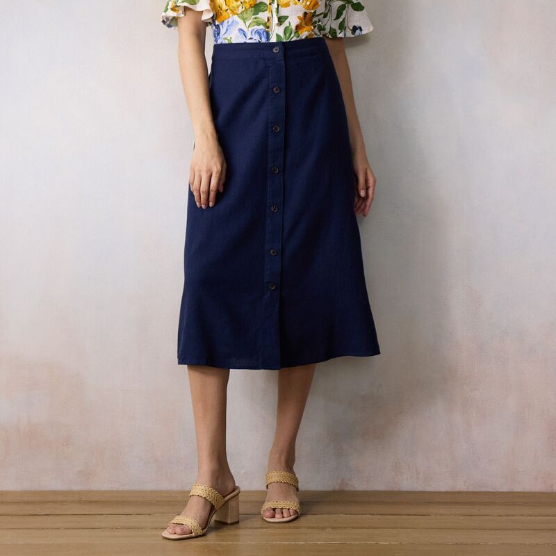 LC Lauren Conrad レディース ボトムスカート ミディ Womens LC Lauren Conrad Button Front Midi Skirt Navy Water ネイビー