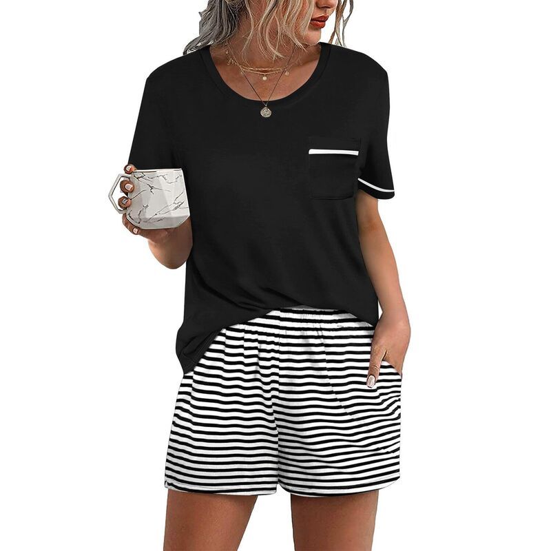 エコアー レディース アンダーウェア ナイトウェア ショートパンツ Ekouaer Womens Pajamasetshorts 2 Piece Short Sleeve Lounge Sets Ro