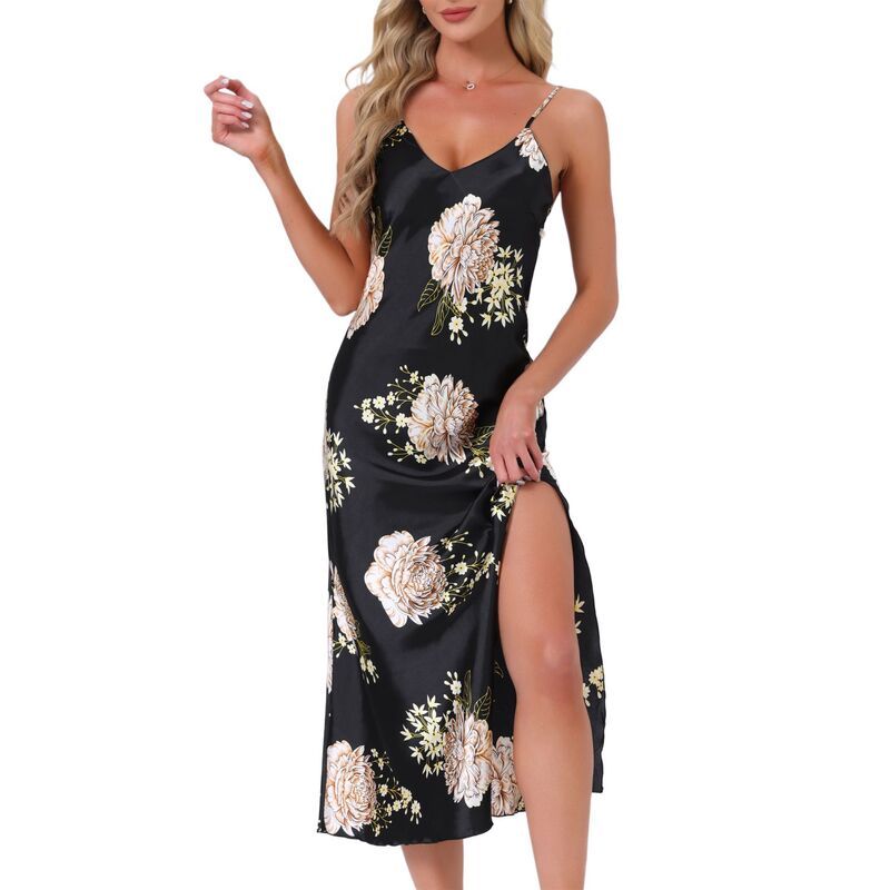 インスパイア シック レディース アンダーウェア ナイトウェア フラワー柄 シャツ シルク フラワー INSPIRE CHIC Womens Floral Nightgowns Camisole Sl