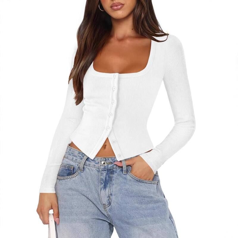 イエスファッション レディース アウター ニット・セーター ボタンダウン リブ カーディガン ダウン Yesfashion Womens Knit Ribbed Fitted Button Down