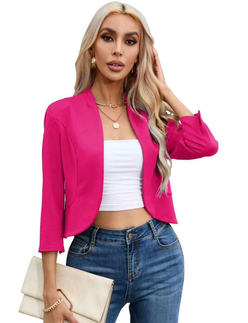 マキシスマーチ レディース アウター ジャケット・ブルゾン フリル ブレザー Maxxis Merch Womens Open Front Casual Blazer Back Ruffled Spl