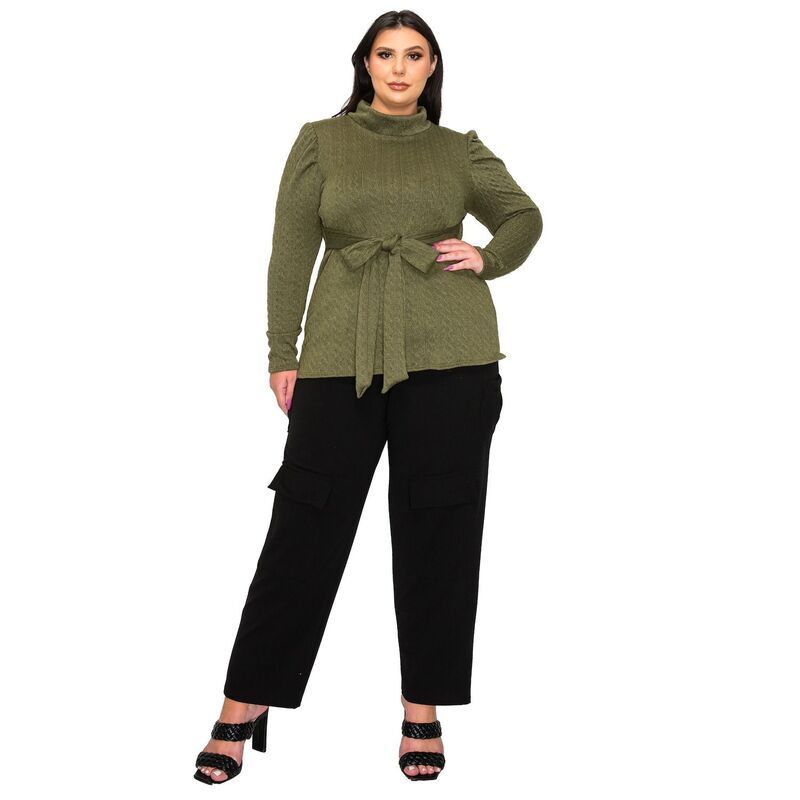 リブド レディース アウター ニット・セーター プラスサイズ L I V D Plusize Catriona Waistie Sweater Olive オリーブ 8,380円
