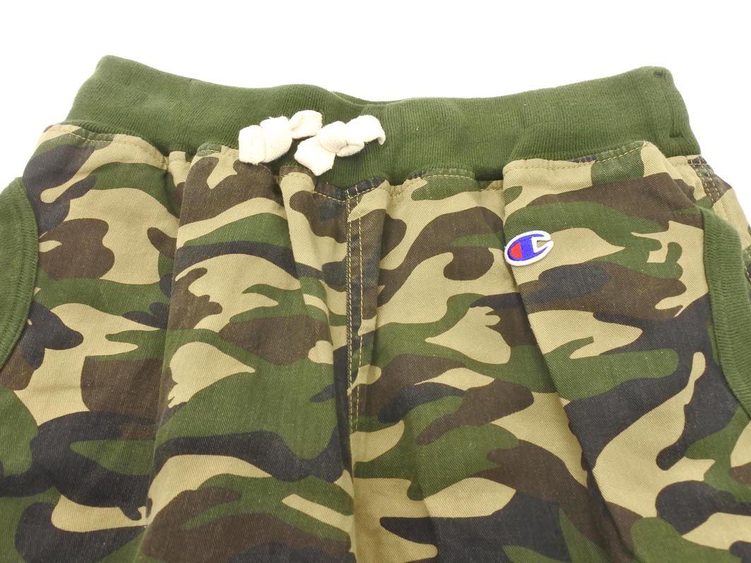 Champion チャンピオン 迷彩柄 ハーフ パンツ sizeM/グリーン 