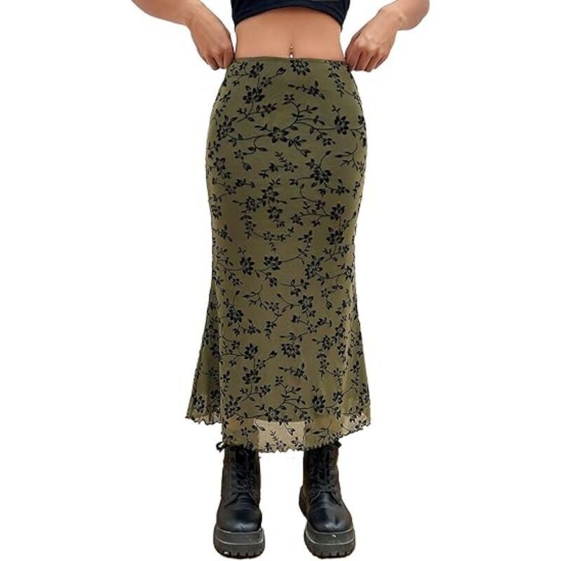 イエスファッション レディース ボトムスカート メッシュ Yesfashion Womens High Waisted Mesh Skirt Y2k Outfits Fishtail Bodycon