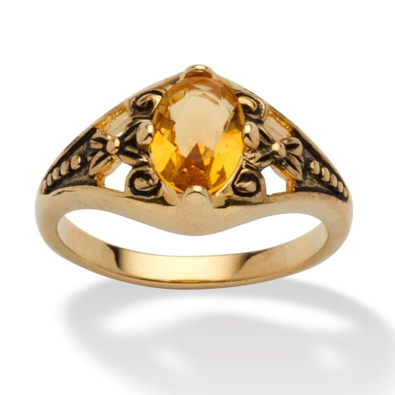 パームビーチジュエリー レディース アクセサリー リング PalmBeach Jewelry Simulated Birthstone GoldPlated Filigree Ring Novembe