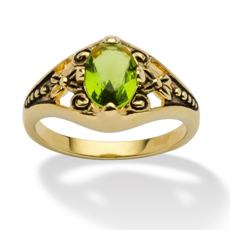 パームビーチジュエリー レディース アクセサリー リング PalmBeach Jewelry Simulated Birthstone GoldPlated Filigree Ring August