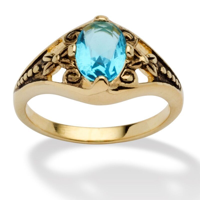 パームビーチジュエリー レディース アクセサリー リング PalmBeach Jewelry Simulated Birthstone GoldPlated Filigree Ring Decembe