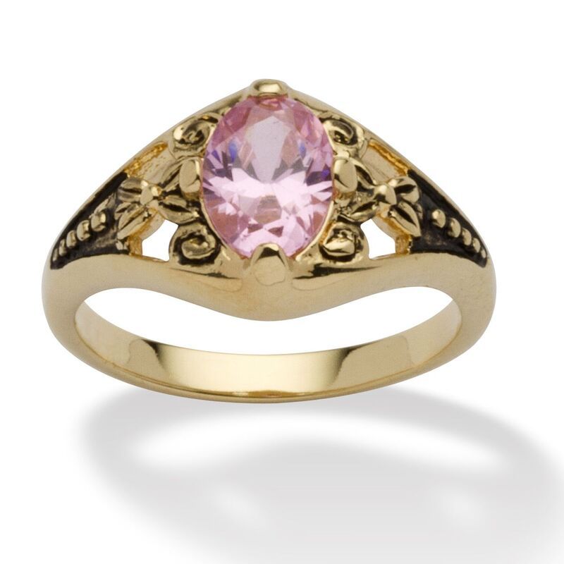 パームビーチジュエリー レディース アクセサリー リング PalmBeach Jewelry Simulated Birthstone GoldPlated Filigree Ring October