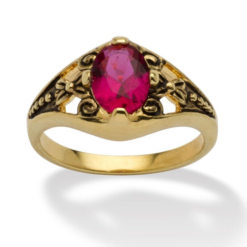 パームビーチジュエリー レディース アクセサリー リング PalmBeach Jewelry Simulated Birthstone GoldPlated Filigree Ring July Ru
