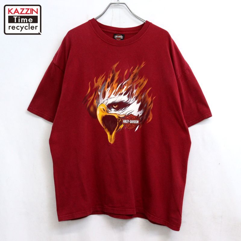 00s USA製 HARLEY DAVIDSON イーグル 半袖Ｔシャツ メンズ 表記XLサイズ
