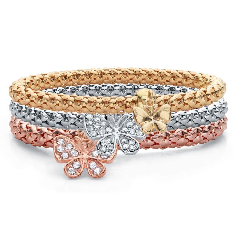パームビーチジュエリー レディース アクセサリー ブレスレット・バングル・アンクレット PalmBeach Jewelry Crystal Butterfly Rose Tone Goldtone a