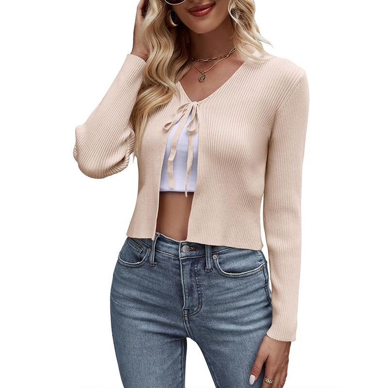 ミスキー レディース アウター ジャケット・ブルゾン リブニット セーター カーディガン ニット MISSKY Womens Tie Front Sweater Cardigan Long Sleev