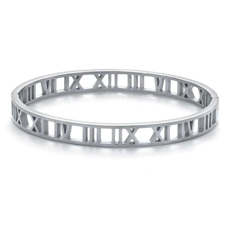 パームビーチジュエリー レディース アクセサリー ブレスレット・バングル・アンクレット Tシャツ PalmBeach Jewelry Romanumeral Stainlessteel Bangle