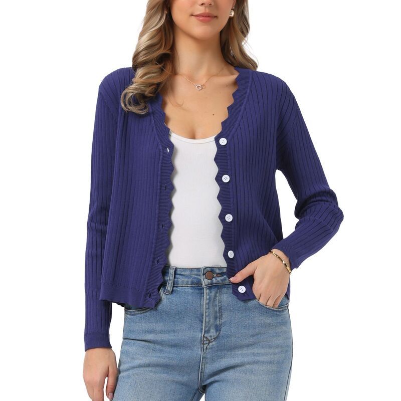 インスパイア シック レディース アウター ニット・セーター Vネック ボタンダウン カーディガン ダウン クロップド INSPIRE CHIC Womens Cropped Cardigan Kni