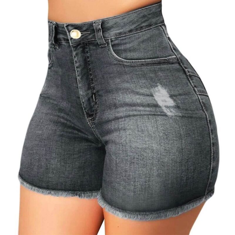 イエスファッション レディース ボトムス ハーフパンツ・ショーツ ショートパンツ デニム ジーンズ Yesfashion Women High Waisted Skinny Stretchy Deni