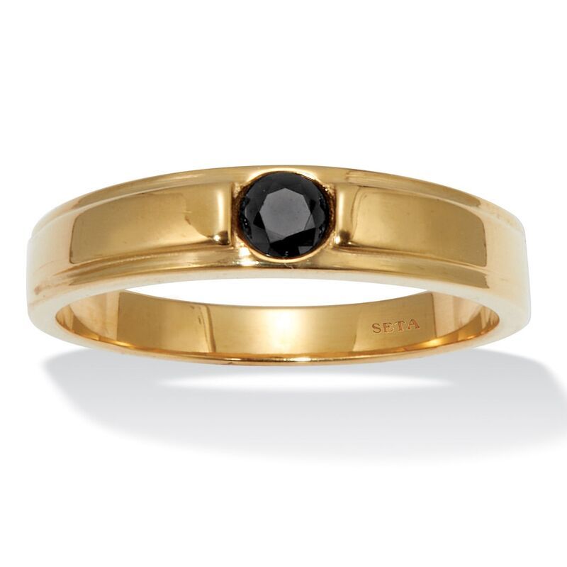 パームビーチジュエリー レディース アクセサリー リング PalmBeach Jewelry 25 TCW Mens Round Black Cubic Zirconia Ringold ゴールド