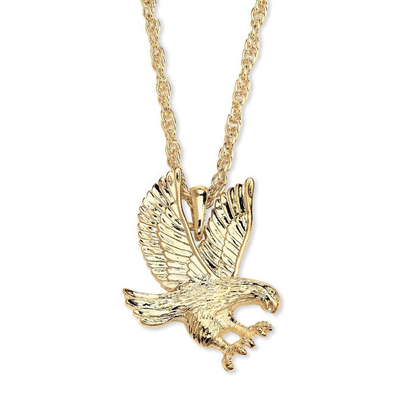 パームビーチジュエリー レディース アクセサリー ネックレス・チョーカー・ペンダントトップ PalmBeach Jewelry Mens Eagle Pendant and Chain Yellow